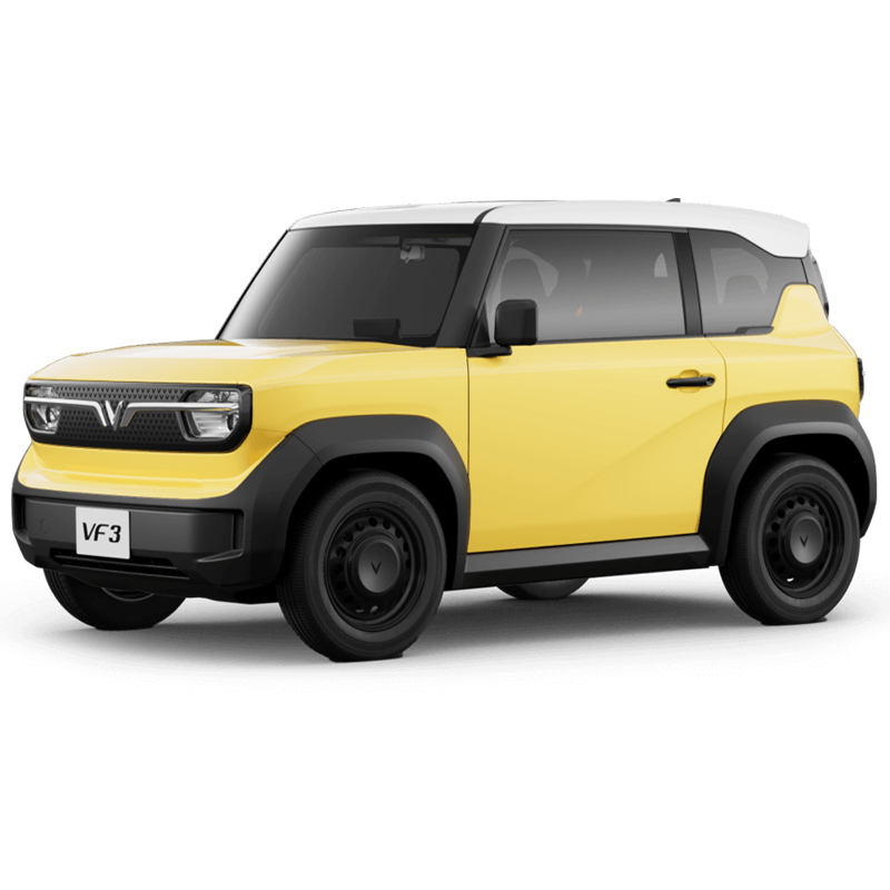 vinfats quận 7 - yeuxedien -yeu xe dien- vinfast vf3 - vinfast vf3 vàng nóc trắng