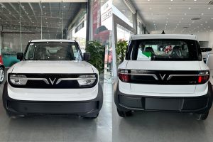 ngoại thất bên ngoài vinfast vf3 màu trắng