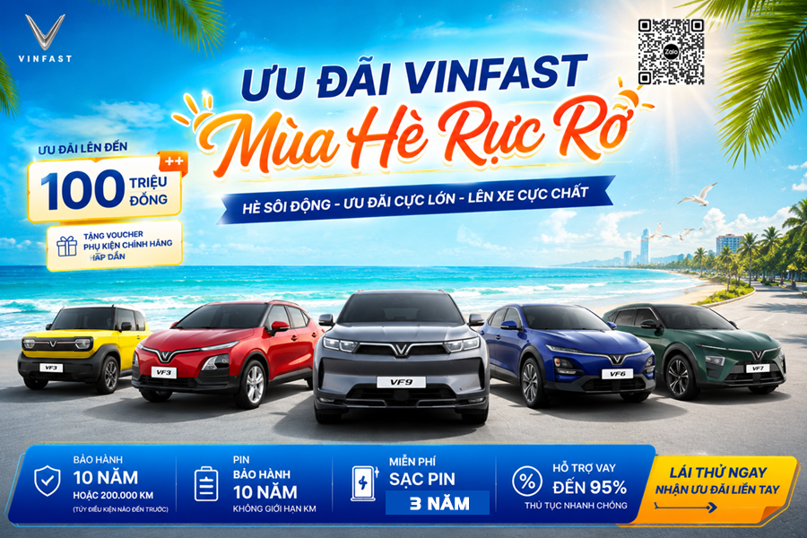 mùa hè rực rỡ giảm 2% giá trị xe khi mua ô tô vinfast